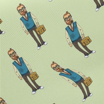 Stylish Bearded Male Office Wo Twill