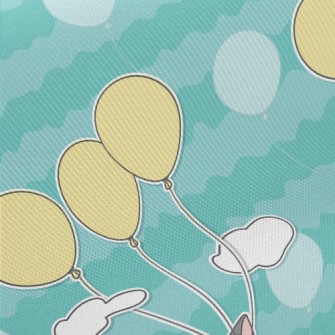 Little Gray Cat Loves Balloons Twill