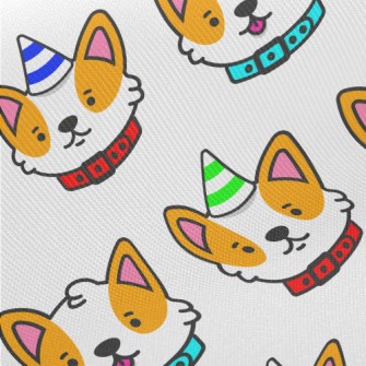 Corgi Wearing Birthday Hat Twill