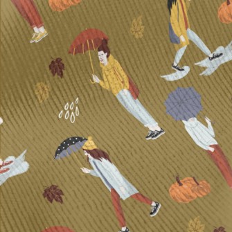 People Holding Umbrellas In Au Standard Corduroy