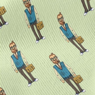 Stylish Bearded Male Office Wo Standard Corduroy
