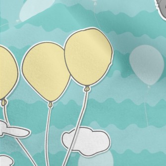 Little Gray Cat Loves Balloons Micro Fleece