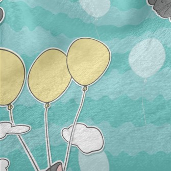 Little Gray Cat Loves Balloons Minky