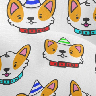 Corgi Wearing Birthday Hat Lightweight Performance Linen