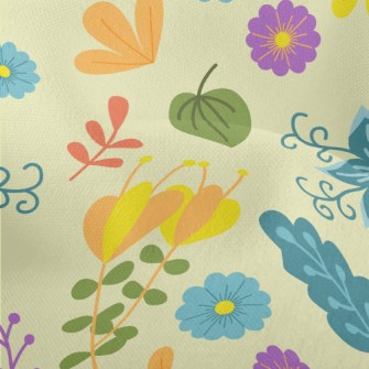 Fantasy Fairytale Flowers Lightweight Performance Linen