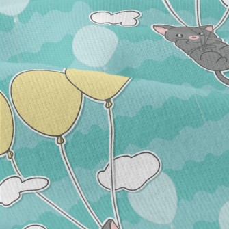 Little Gray Cat Loves Balloons Modern Jersey