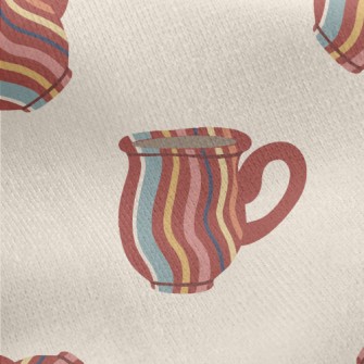 Simple Striped Cup Jersey Backed Fleece