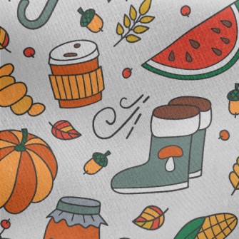 Harvest Pumpkin Corn Jam Jersey Backed Fleece