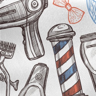 Shaving Barber Shop Jersey Backed Fleece
