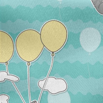 Little Gray Cat Loves Balloons Jersey Backed Fleece