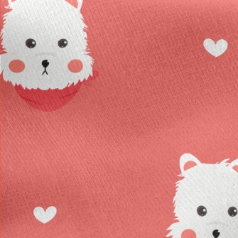 Blushing White Terrier Jersey Backed Fleece