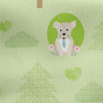 Little Forest And Dogs Jersey Backed Fleece
