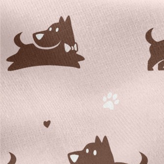 Running And Playing Puppy Jersey Backed Fleece