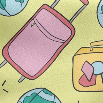 Around The World Luggage Jersey Backed Fleece