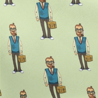Stylish Bearded Male Office Wo Pongee