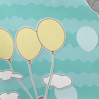 Little Gray Cat Loves Balloons Pongee