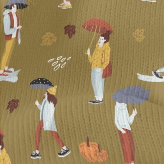 People Holding Umbrellas In Au Stretch Jersey
