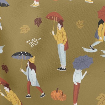 People Holding Umbrellas In Au Lightweight Cotton Poplin