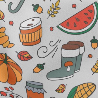 Harvest Pumpkin Corn Jam Lightweight Cotton Poplin