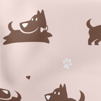 Running And Playing Puppy Lightweight Cotton Poplin