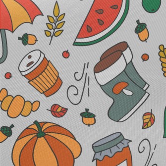 Harvest Pumpkin Corn Jam Midweight Cotton Poplin