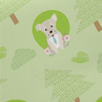 Little Forest And Dogs Midweight Cotton Poplin