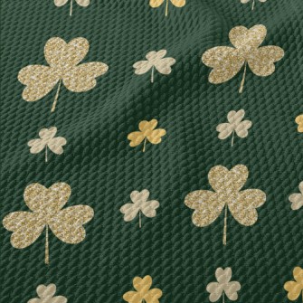 Shiny Gold Clover Birdseye Piqué
