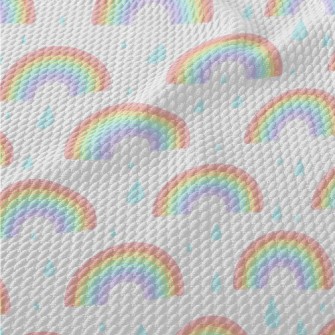 Rainy Day Fluorescent Rainbow Birdseye Piqué