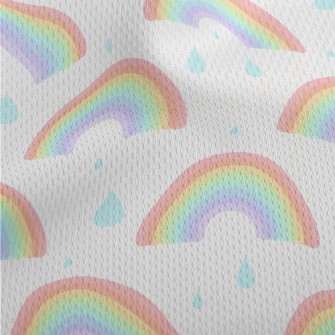 Rainy Day Fluorescent Rainbow Athletic Mesh Flat Back