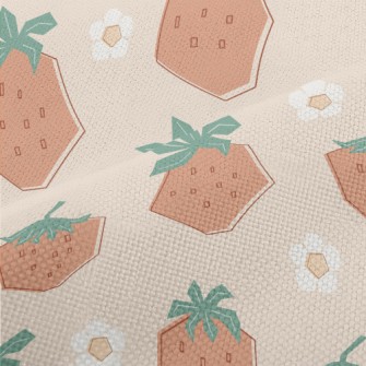Square Water Chestnut Strawber Performance Linen