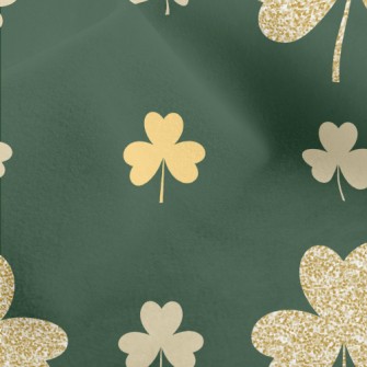 Shiny Gold Clover Micro Fleece