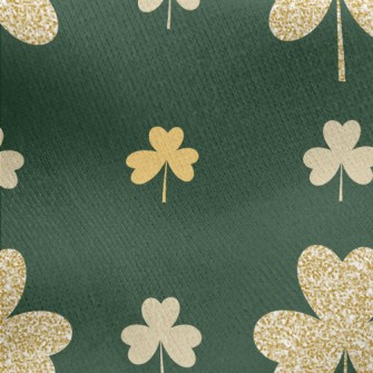 Shiny Gold Clover Jersey Backed Fleece