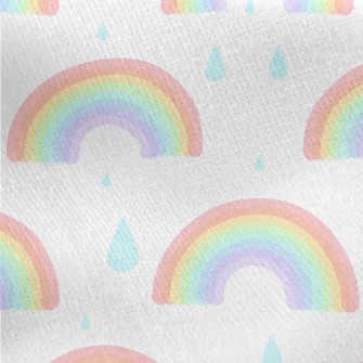 Rainy Day Fluorescent Rainbow Jersey Backed Fleece