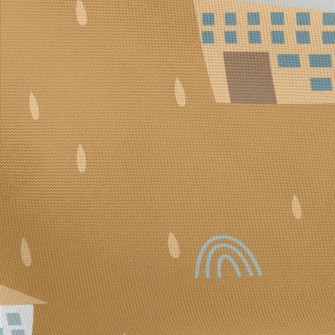 Small Village On A Rainy Day Pongee