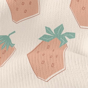 Square Water Chestnut Strawber Stretch Jersey