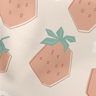 Square Water Chestnut Strawber Lightweight Cotton Poplin