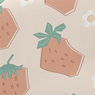 Square Water Chestnut Strawber Midweight Cotton Poplin