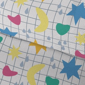 Cute Sun Starry Sky Doodle Waterproof Oxford