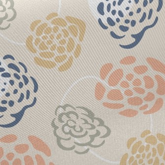 Elegant Blooming Flowers Twill