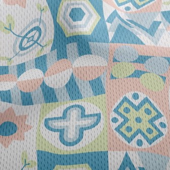Different Patterns Of Blocks Athletic Mesh Flat Back