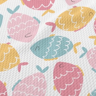 Cute Colorful Fish Birdseye Piqué