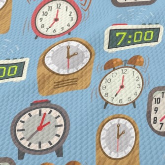 Various Small Alarm Clocks Birdseye Piqué