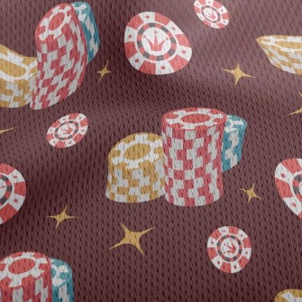 Three Color Crown Chips Athletic Mesh Flat Back