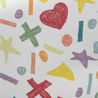 Crayon Doodle Symbols Twill