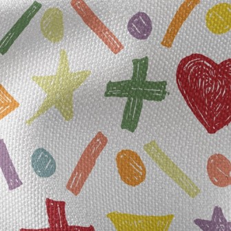 Crayon Doodle Symbols Waterproof Canvas