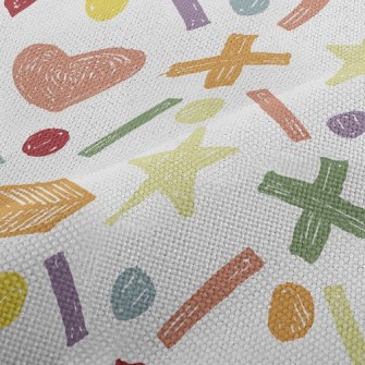 Crayon Doodle Symbols Performance Linen