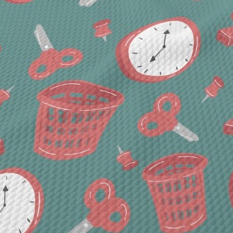 Scissors Basket Book Nails Birdseye Piqué