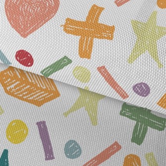 Crayon Doodle Symbols Waterproof Oxford