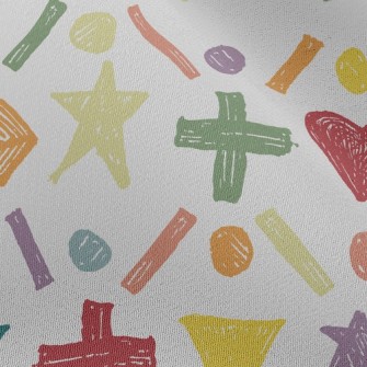Crayon Doodle Symbols Chiffon