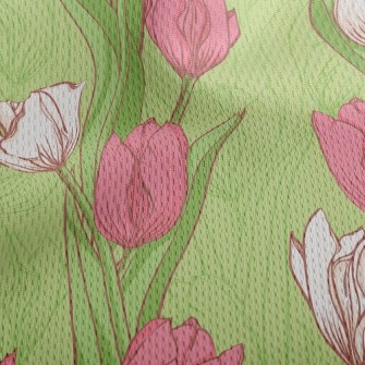 Two Color Elegant Tulips Athletic Mesh Flat Back